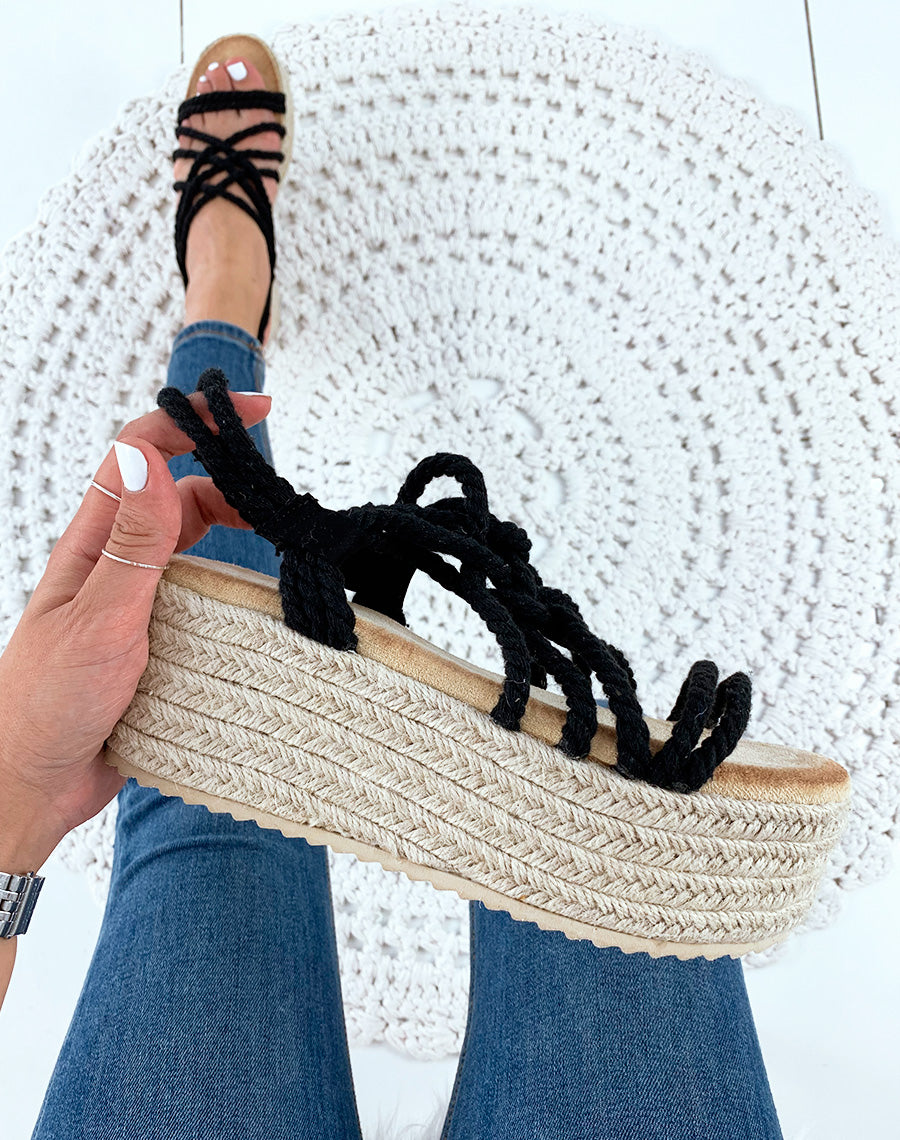 Espadrilles compensées noires