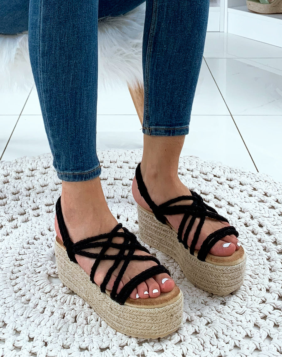 Espadrilles compensées noires