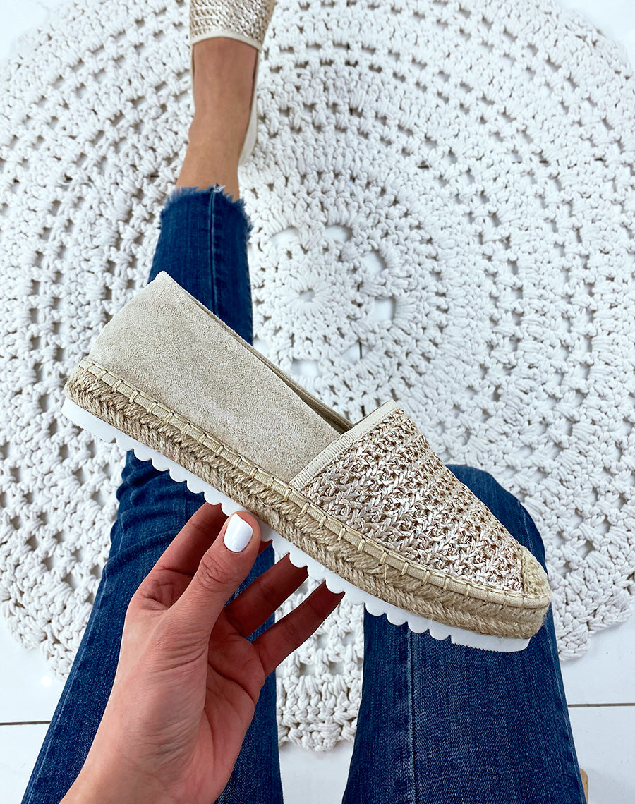 Espadrilles en jute beige