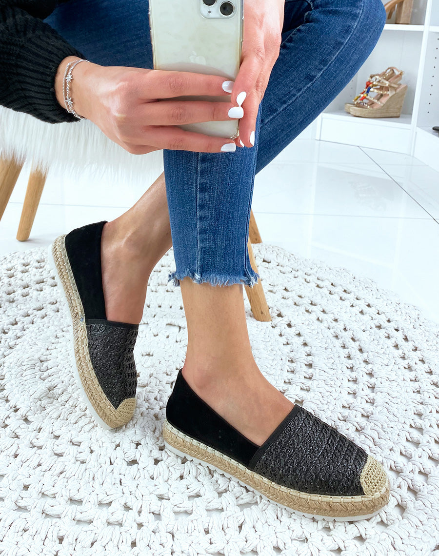 Espadrilles en jute noir