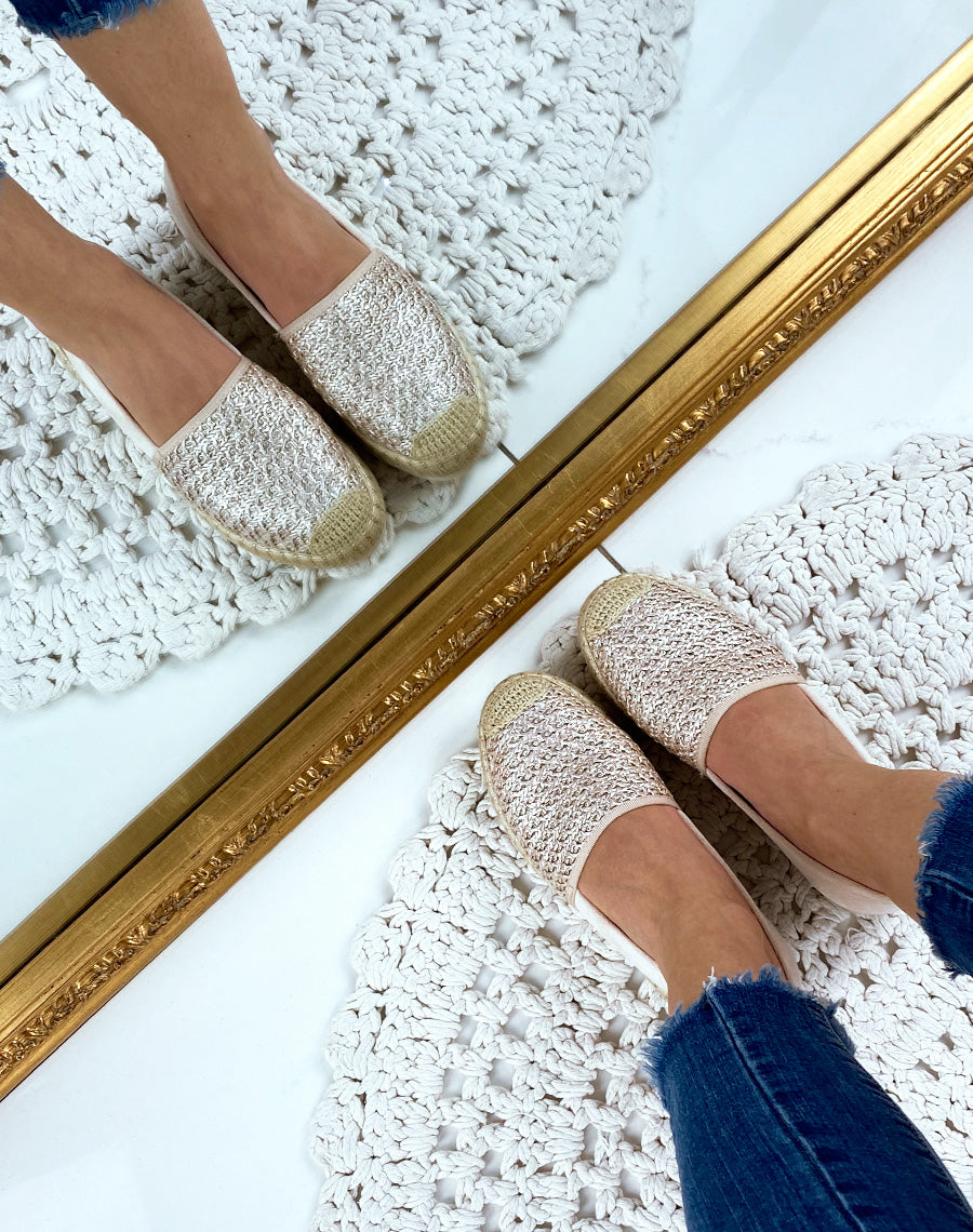 Espadrilles en jute rose