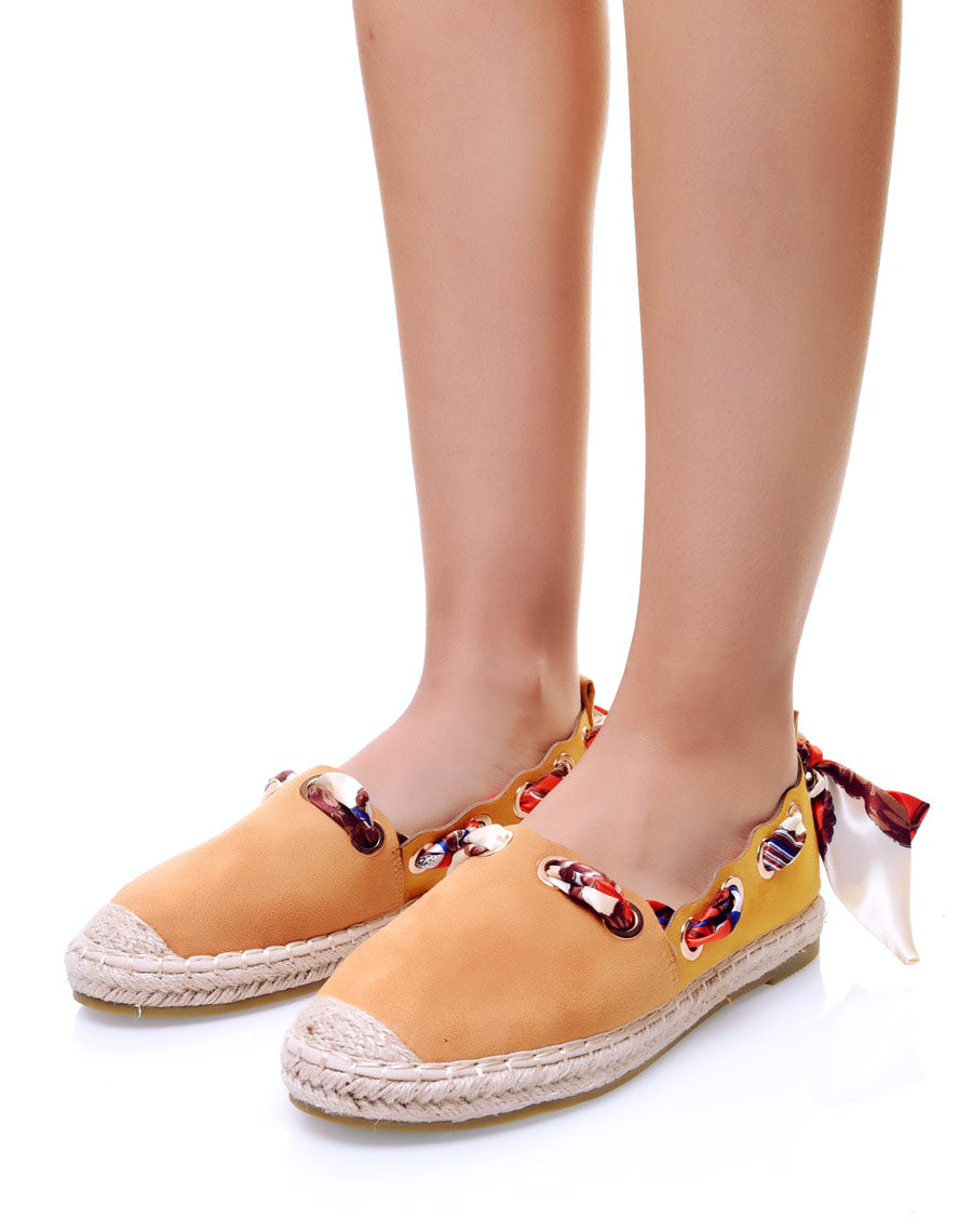 Espadrilles jaune à rubans
