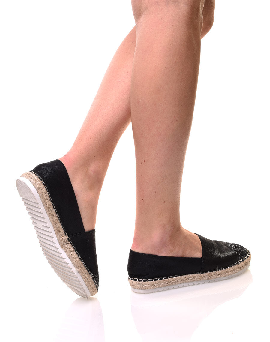 Espadrilles noires effet brillant