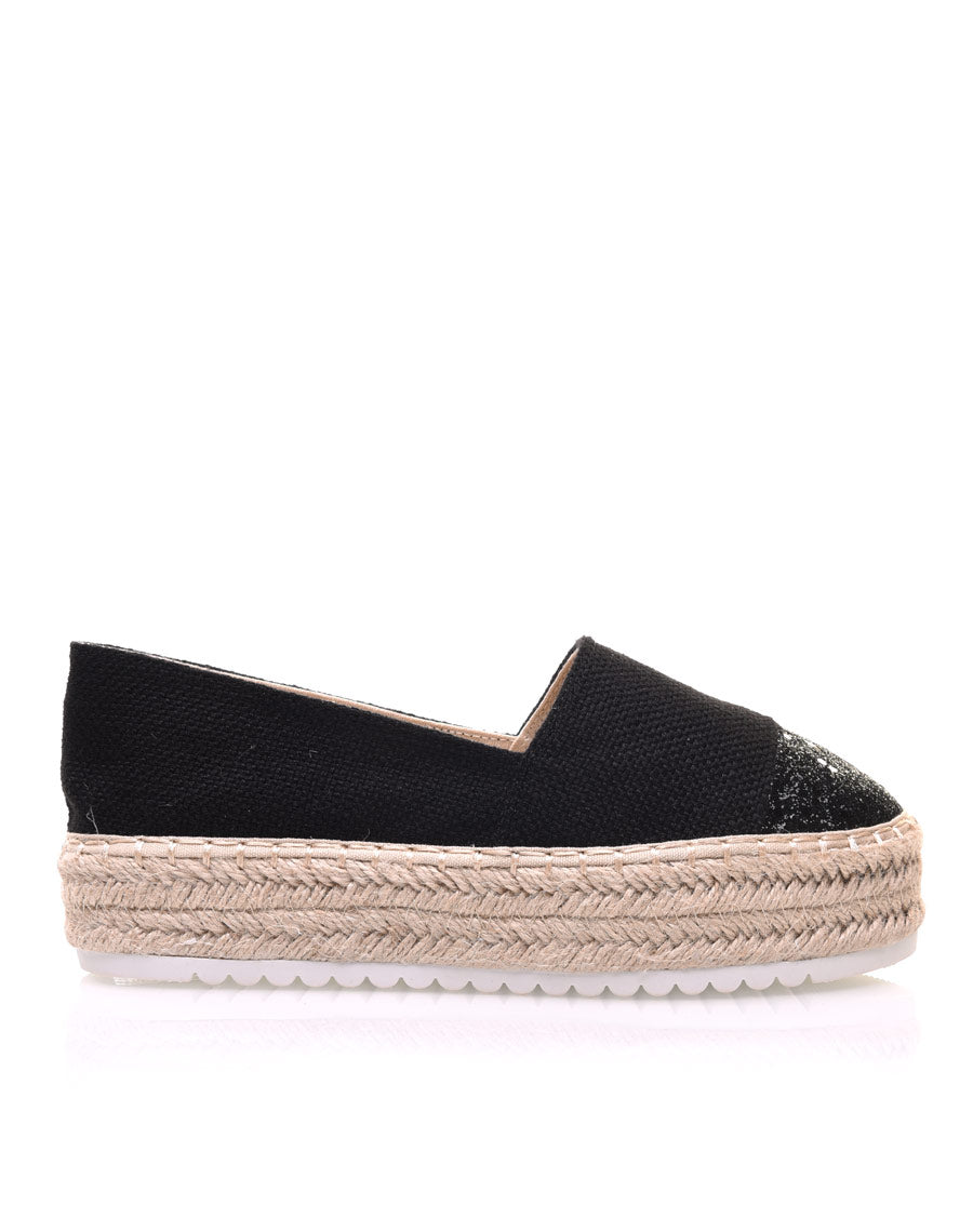 Espadrilles noires semelles épaisses