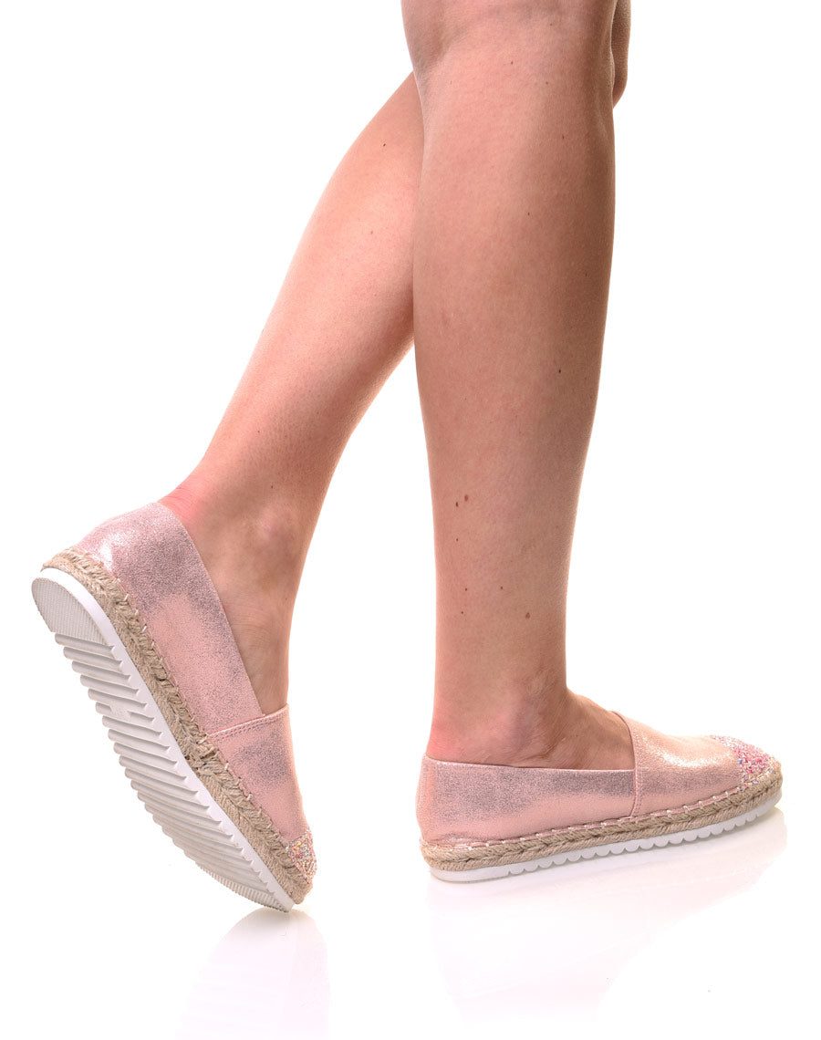 Espadrilles roses effet brillant