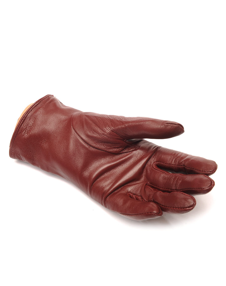 Gants en cuir bordeaux LuluCastagnette clouté