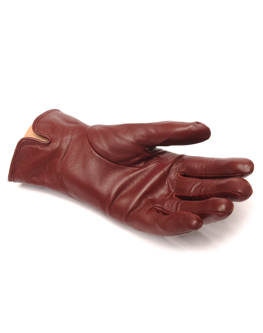 Gants en cuir bordeaux LuluCastagnette matelassé 