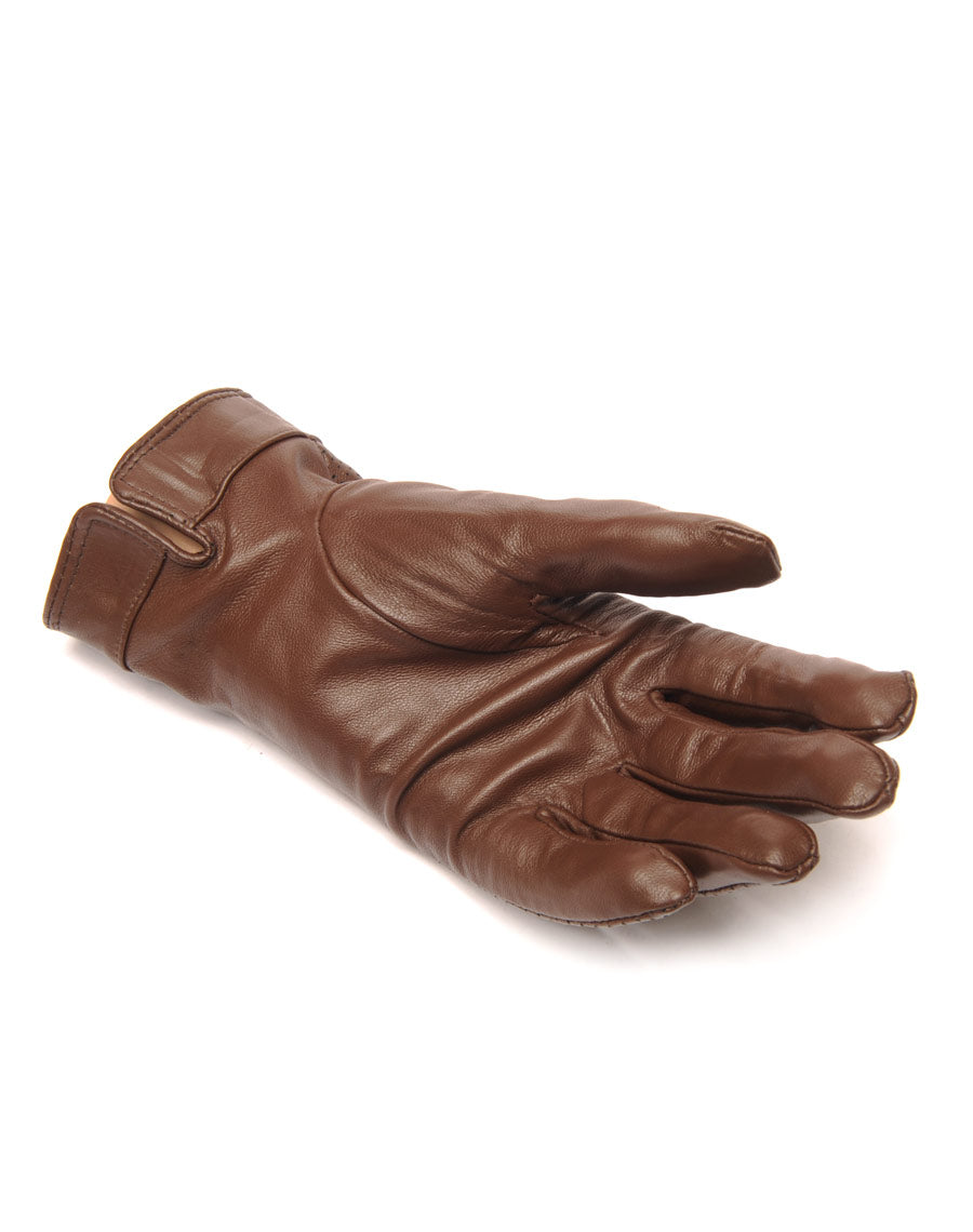 Gants en cuir chocolat LuluCastagnette perforé 