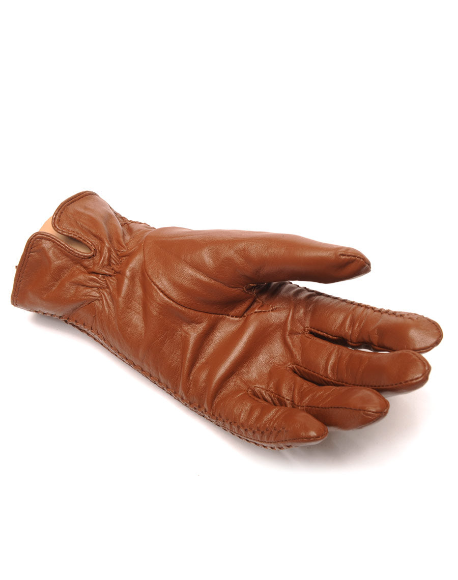 Gants en cuir taupe LuluCastagnette brodé