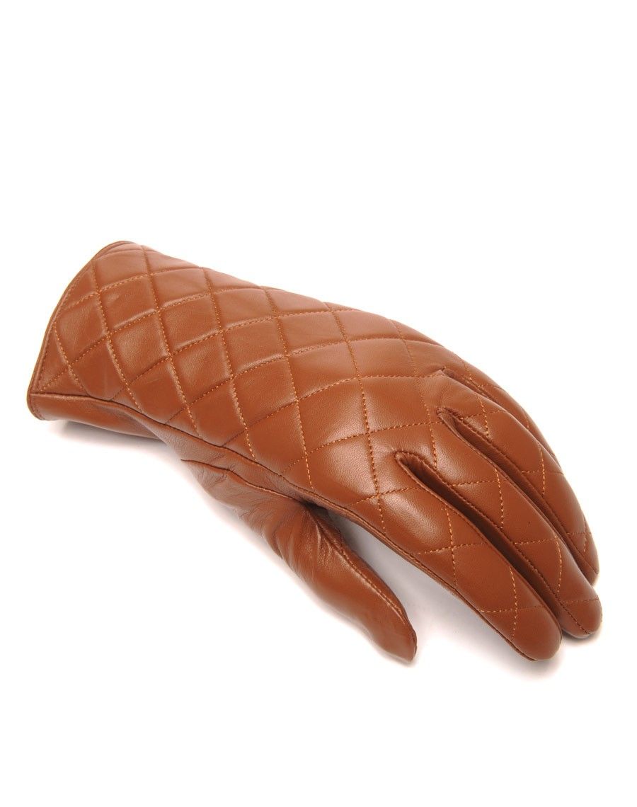 Gants en cuir taupe LuluCastagnette matelassé 