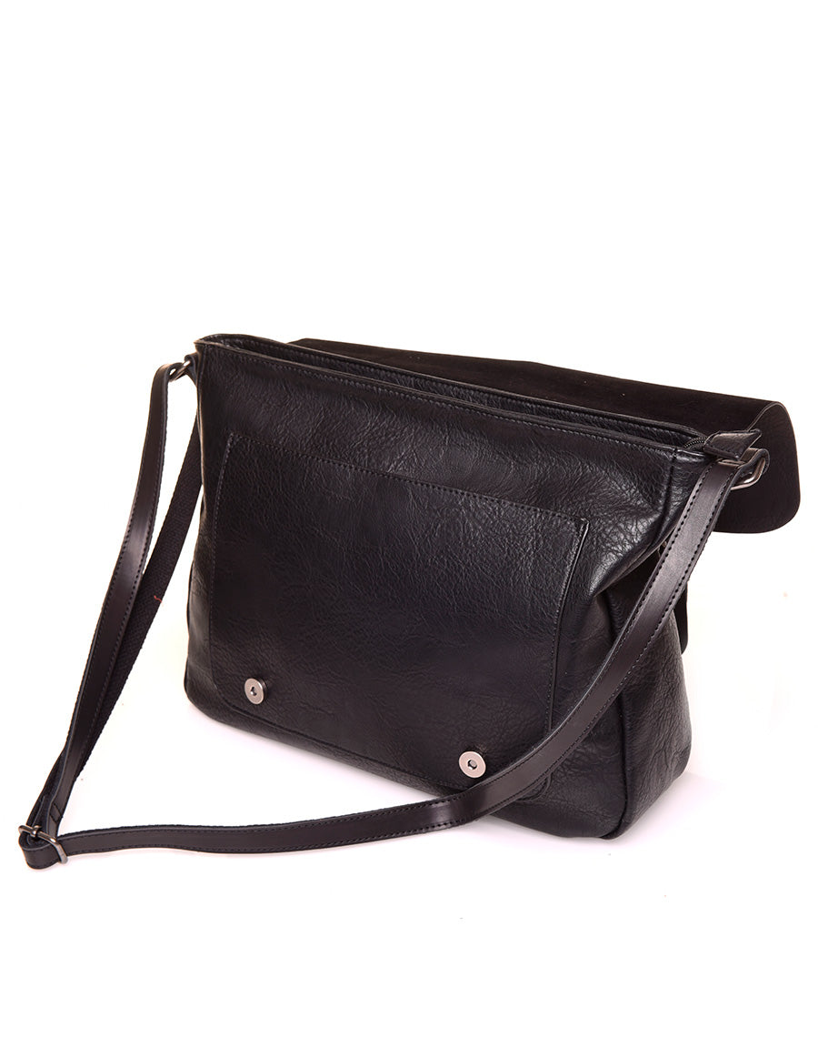 Grand sac bandoulière vintage noir 