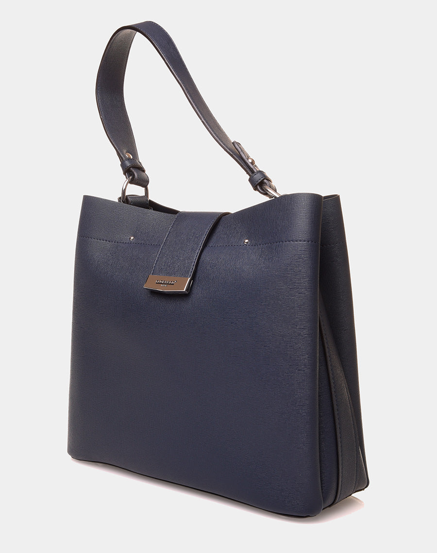 Grand sac à main bleu à lanière aimante