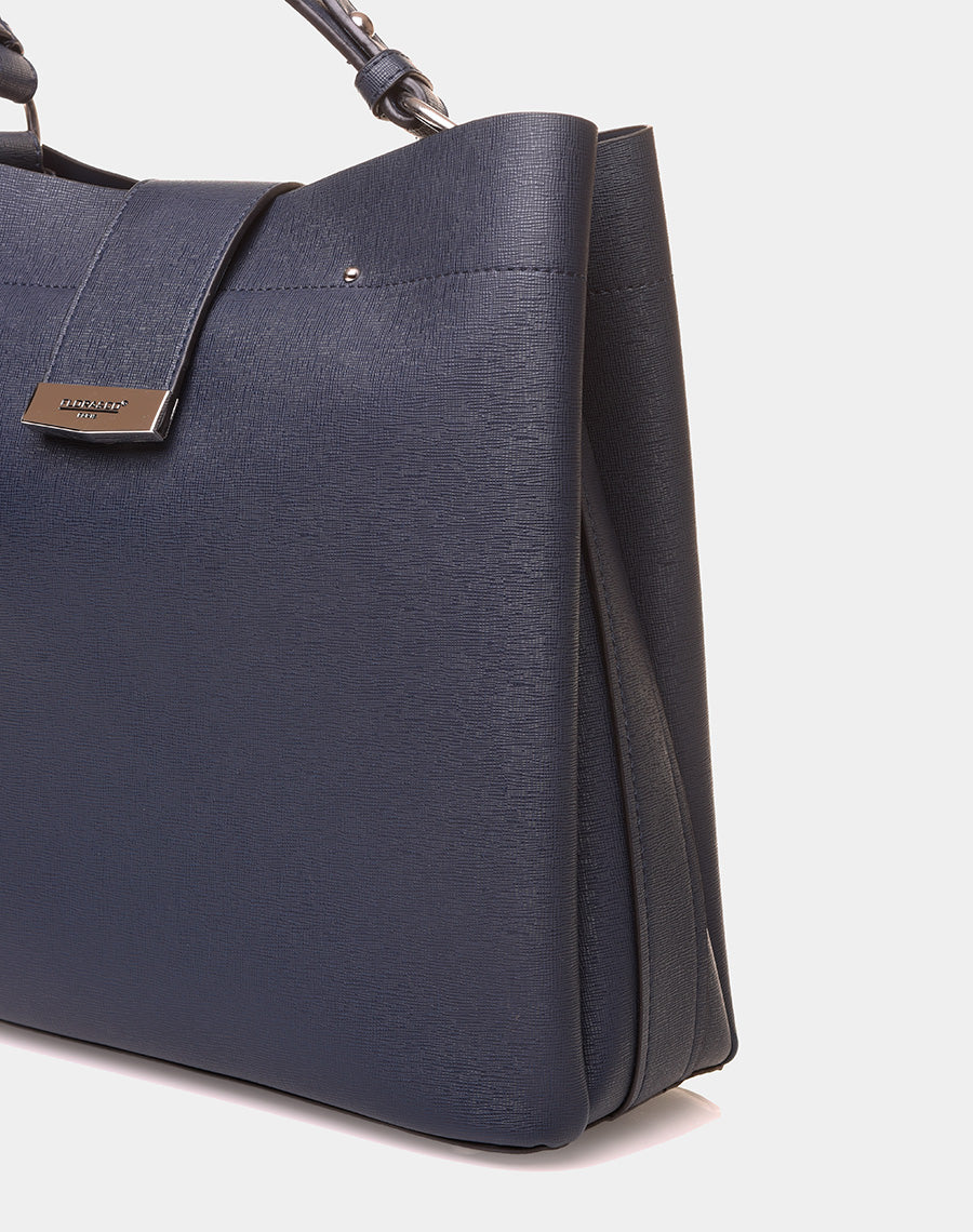 Grand sac à main bleu à lanière aimante