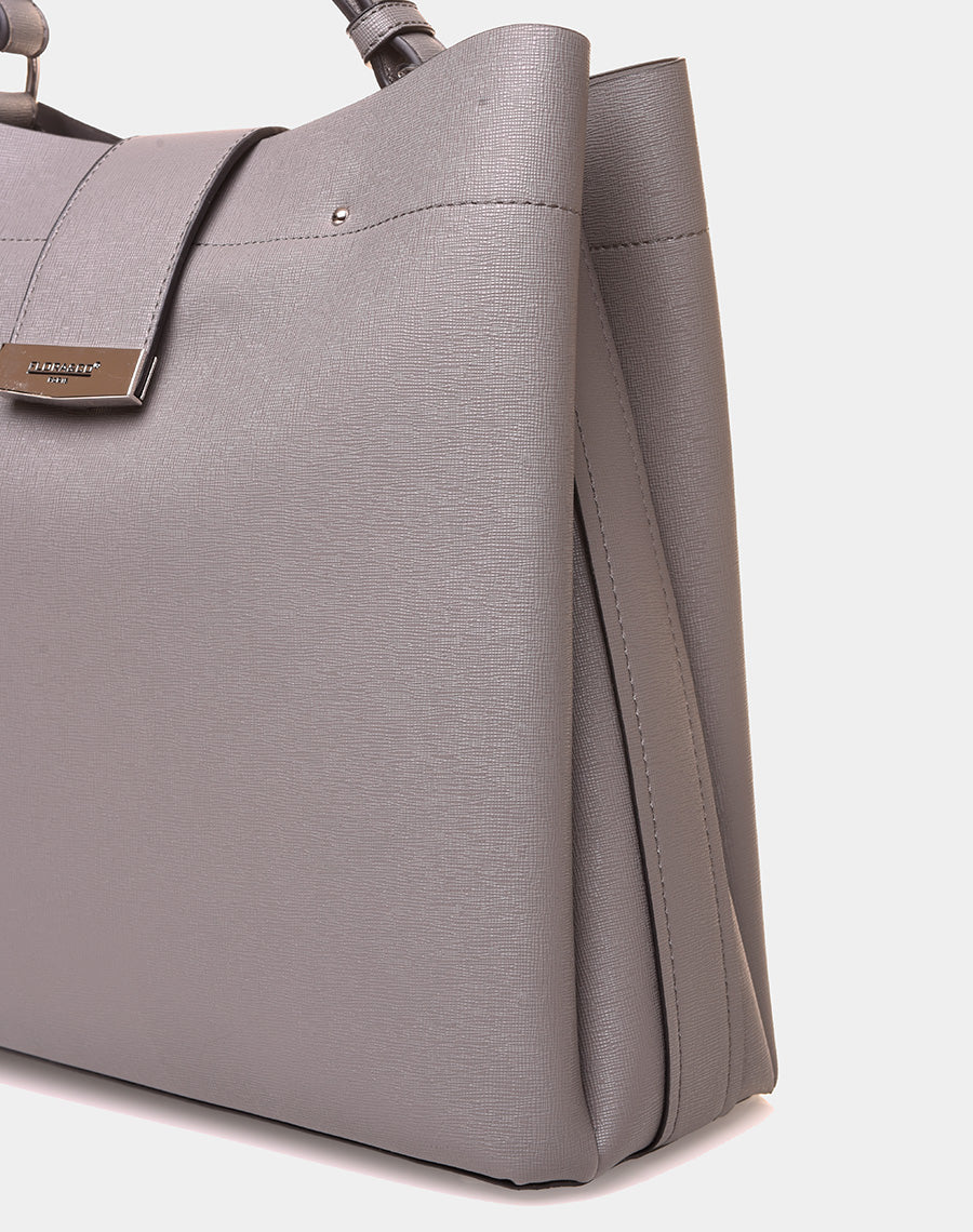 Grand sac à main gris à lanière aimante