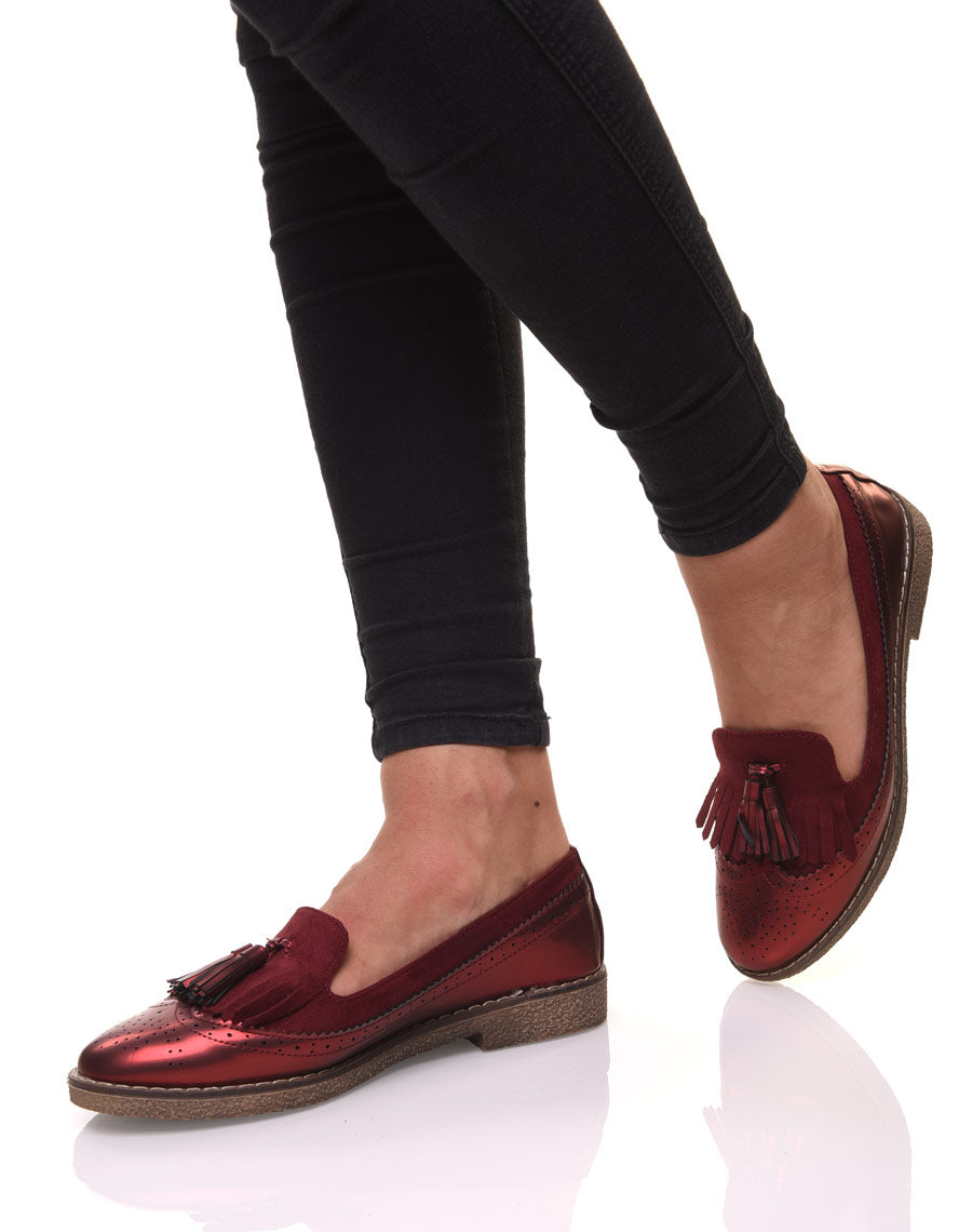 Mocassins ajourés bordeaux