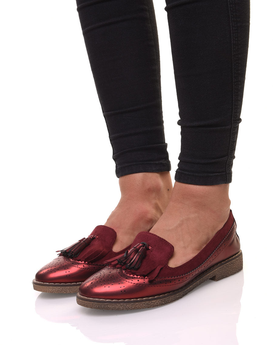 Mocassins ajourés bordeaux