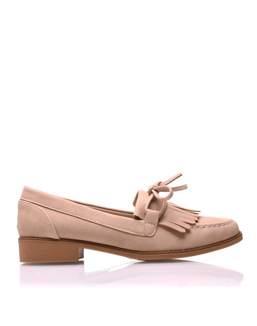 Mocassins beiges en suédine