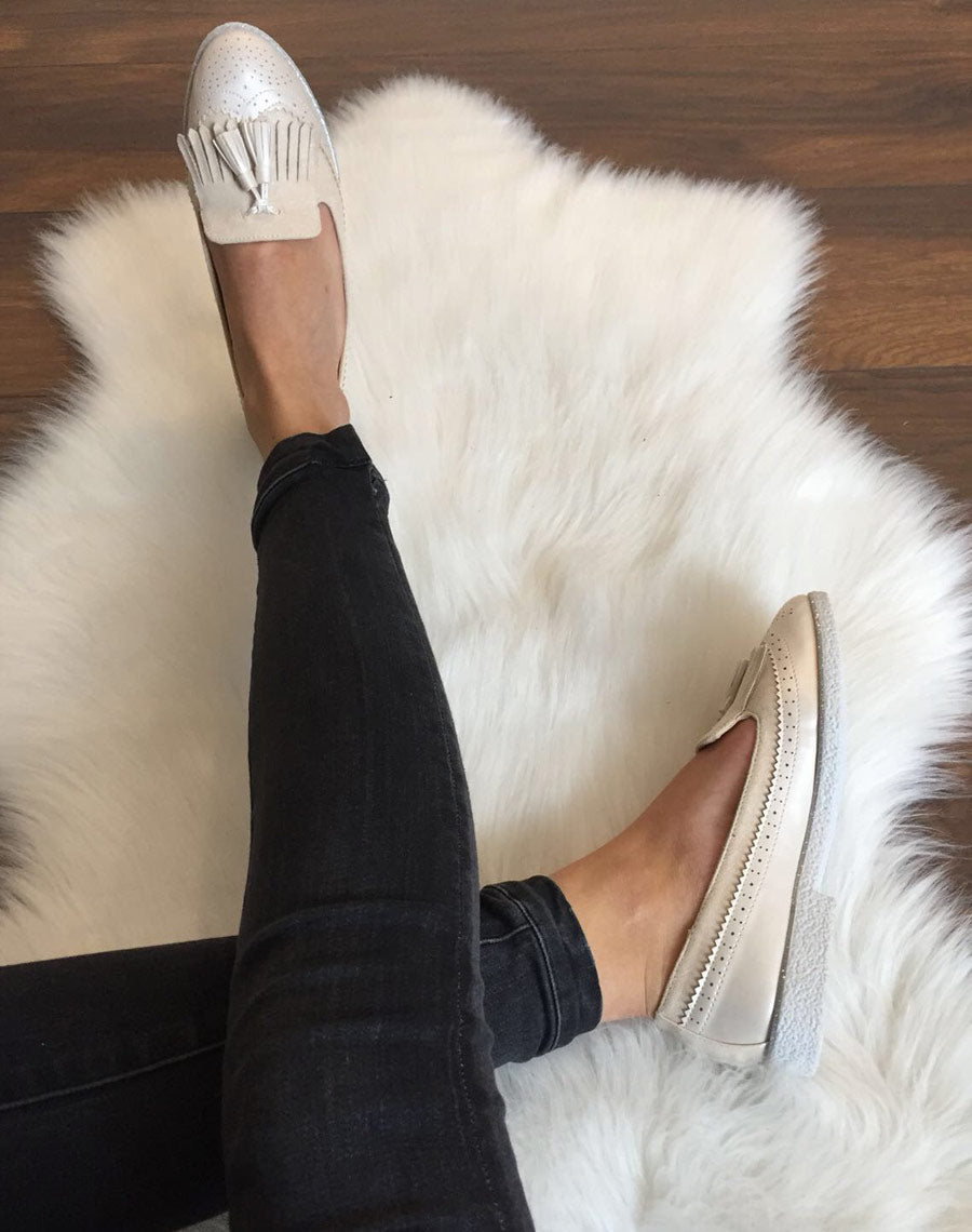 Mocassins beiges perforés 