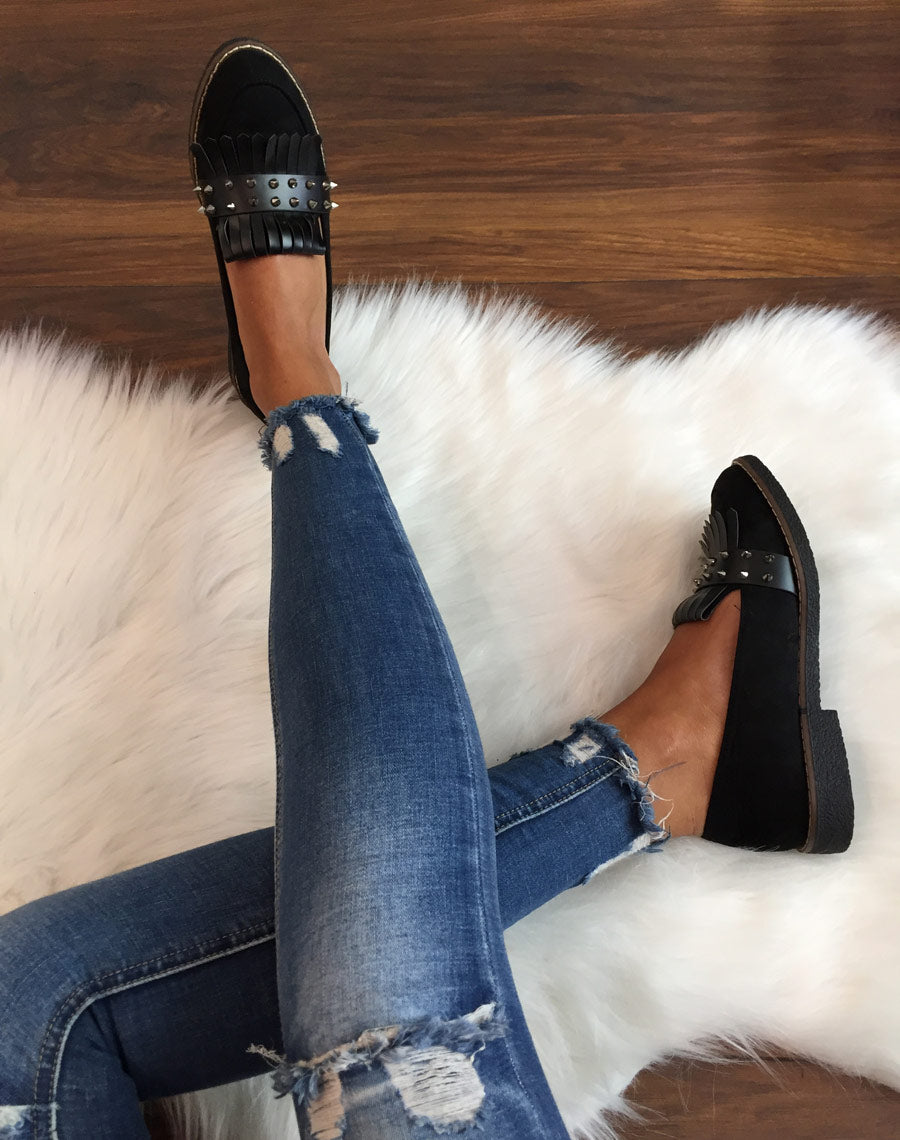 Mocassins cloutés noirs
