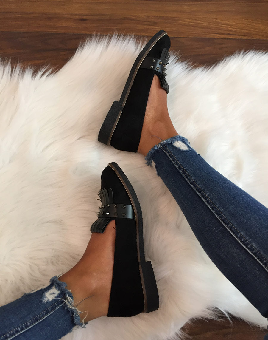 Mocassins cloutés noirs