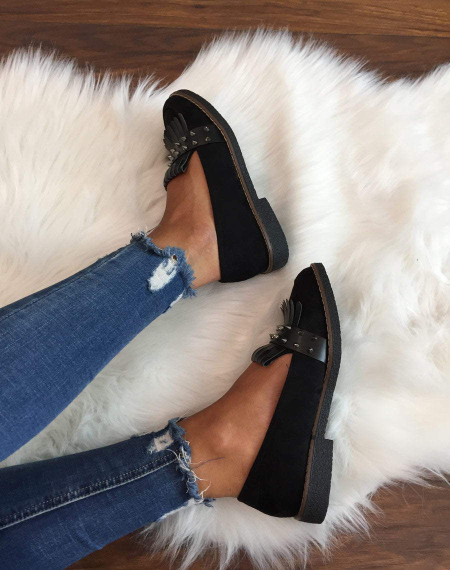 Mocassins cloutés noirs