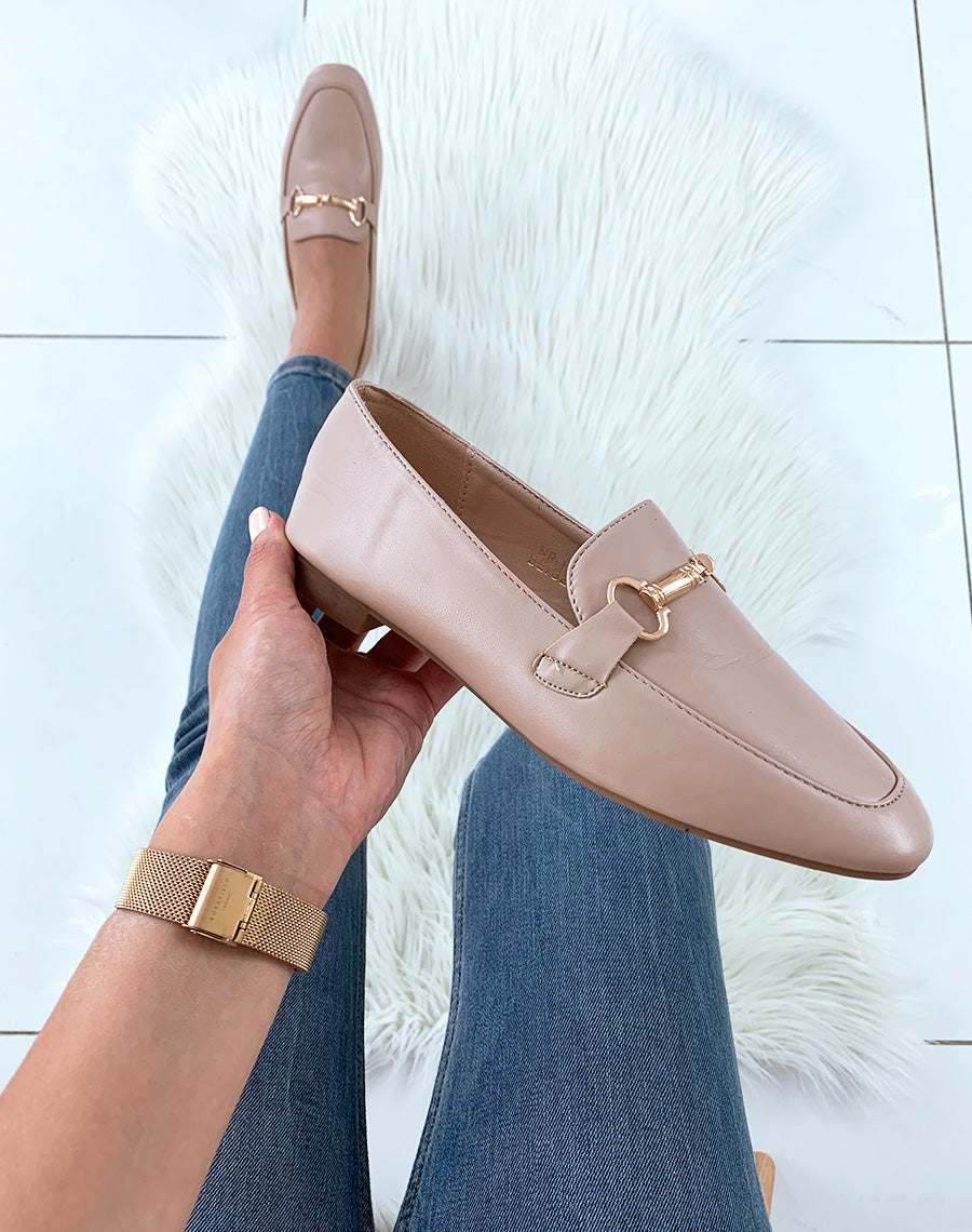 Mocassins en similicuirs beiges