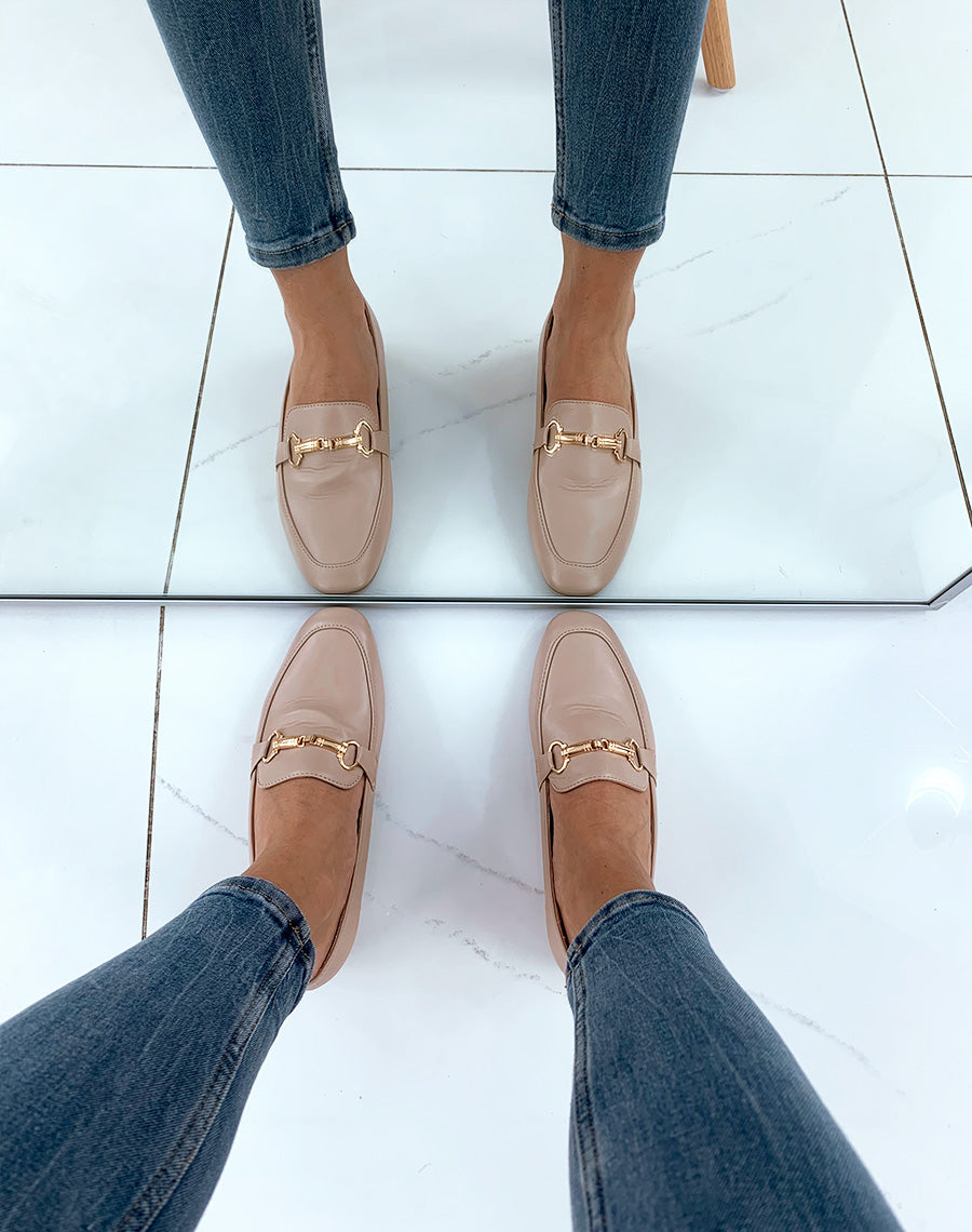 Mocassins en similicuirs beiges