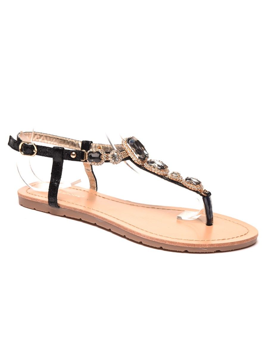 Nu-pieds avec pierre noir