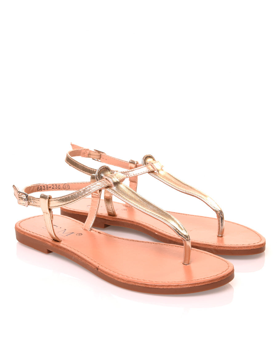 Nu-pieds effet tong or