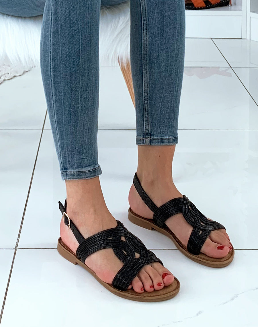 Nu-pieds noires en serpentine