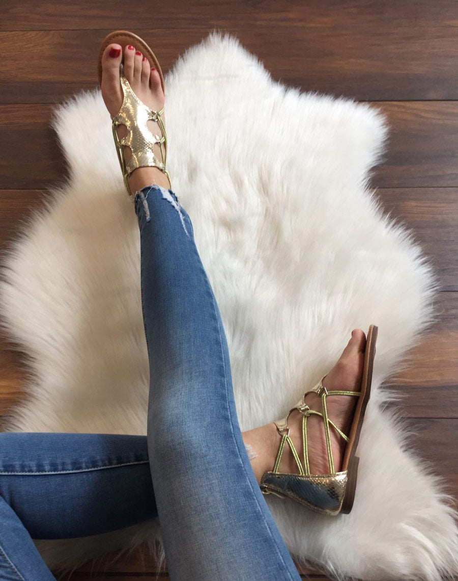 Nu-pieds or effets croco