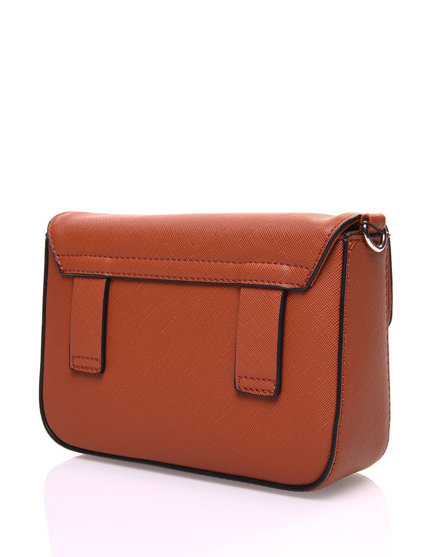 Petit sac 2 en 1 bandoulière et banane texturé camel