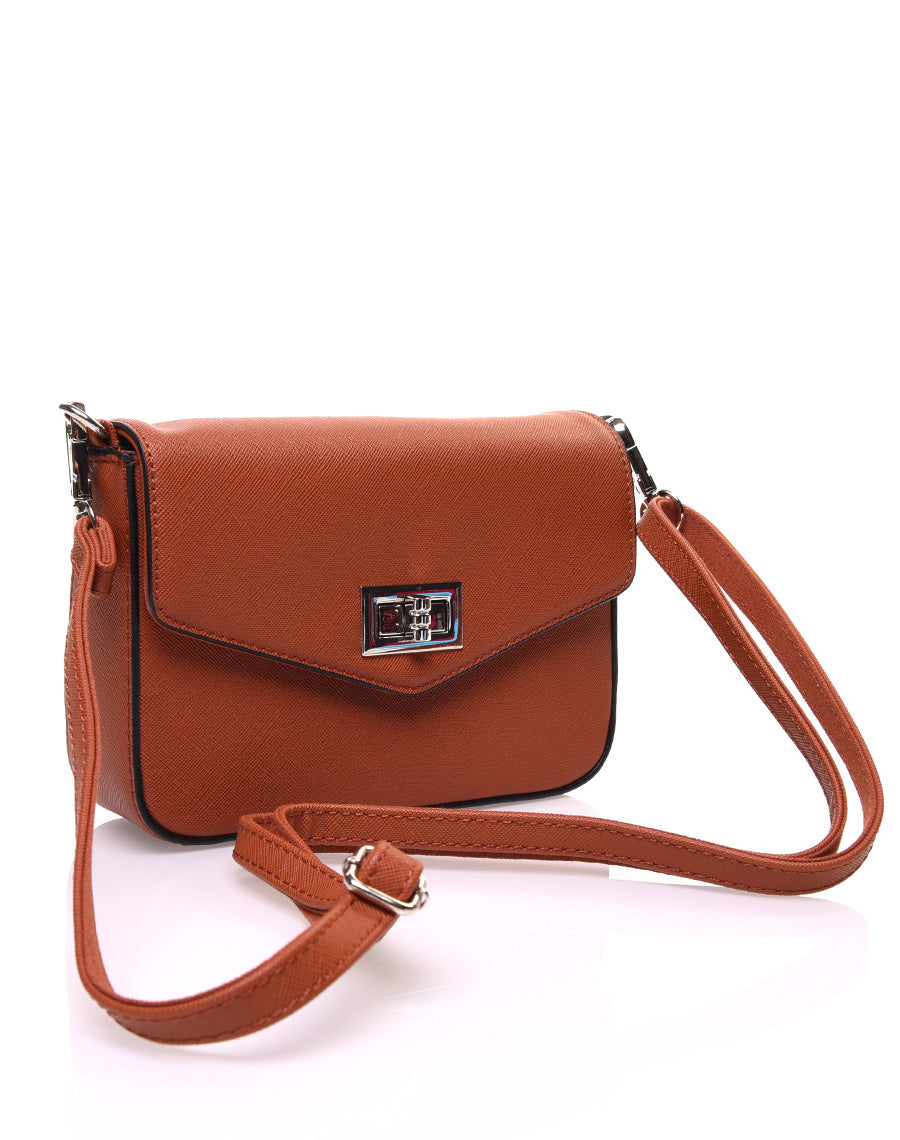 Petit sac 2 en 1 bandoulière et banane texturé camel