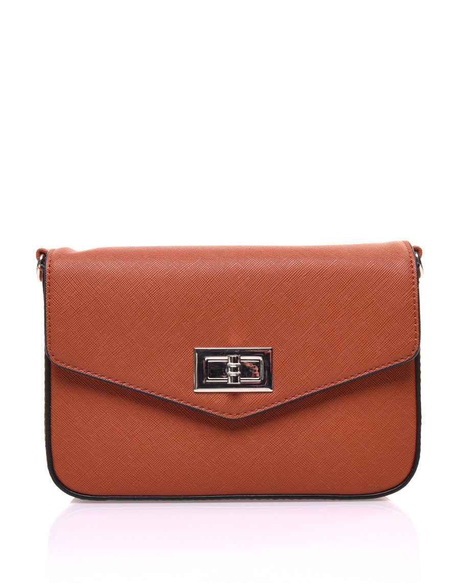 Petit sac 2 en 1 bandoulière et banane texturé camel