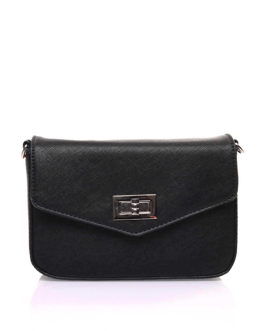 Petit sac 2 en 1 bandoulière et banane texturé noir