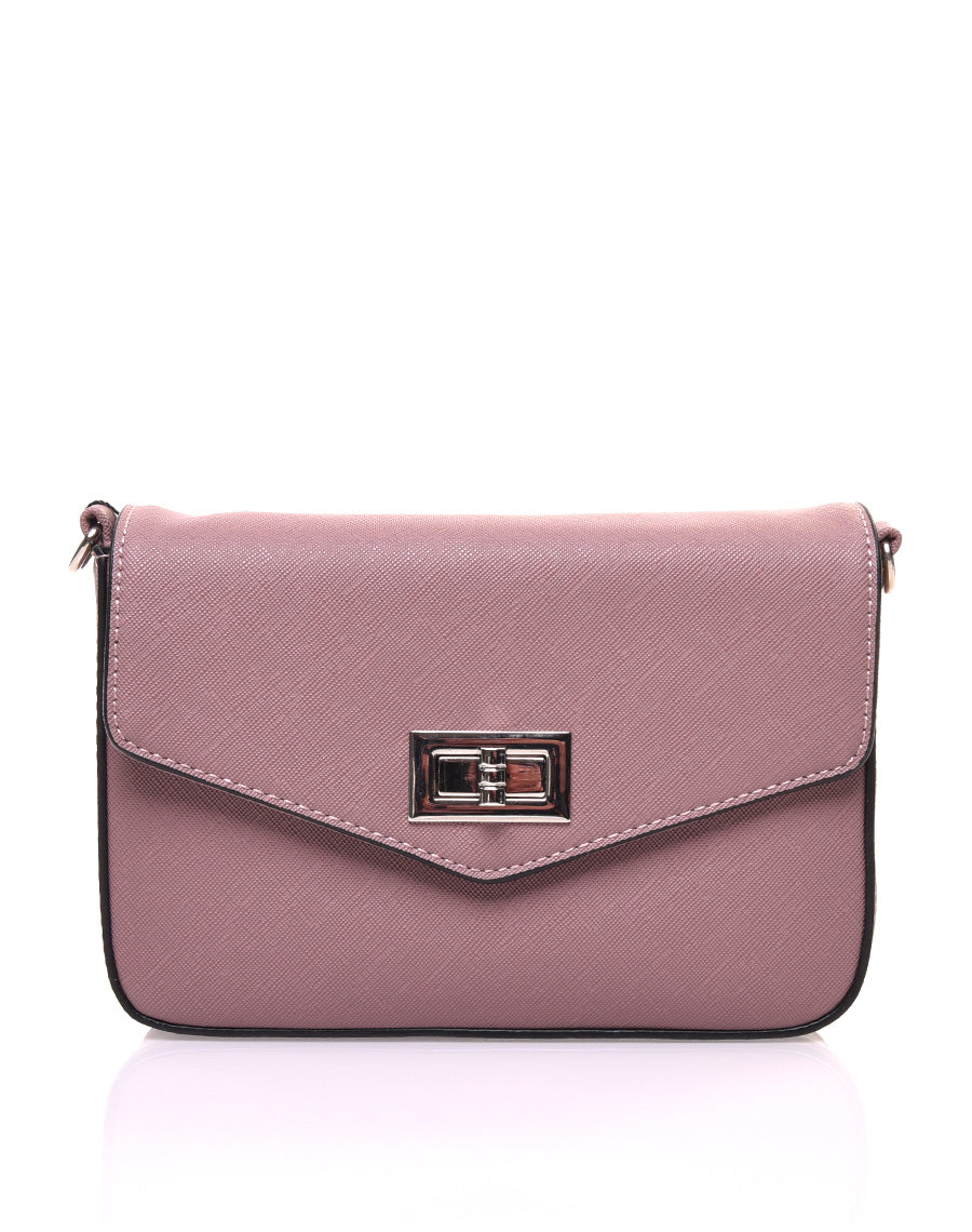 Petit sac 2 en 1 bandoulière et banane texturé vieux rose