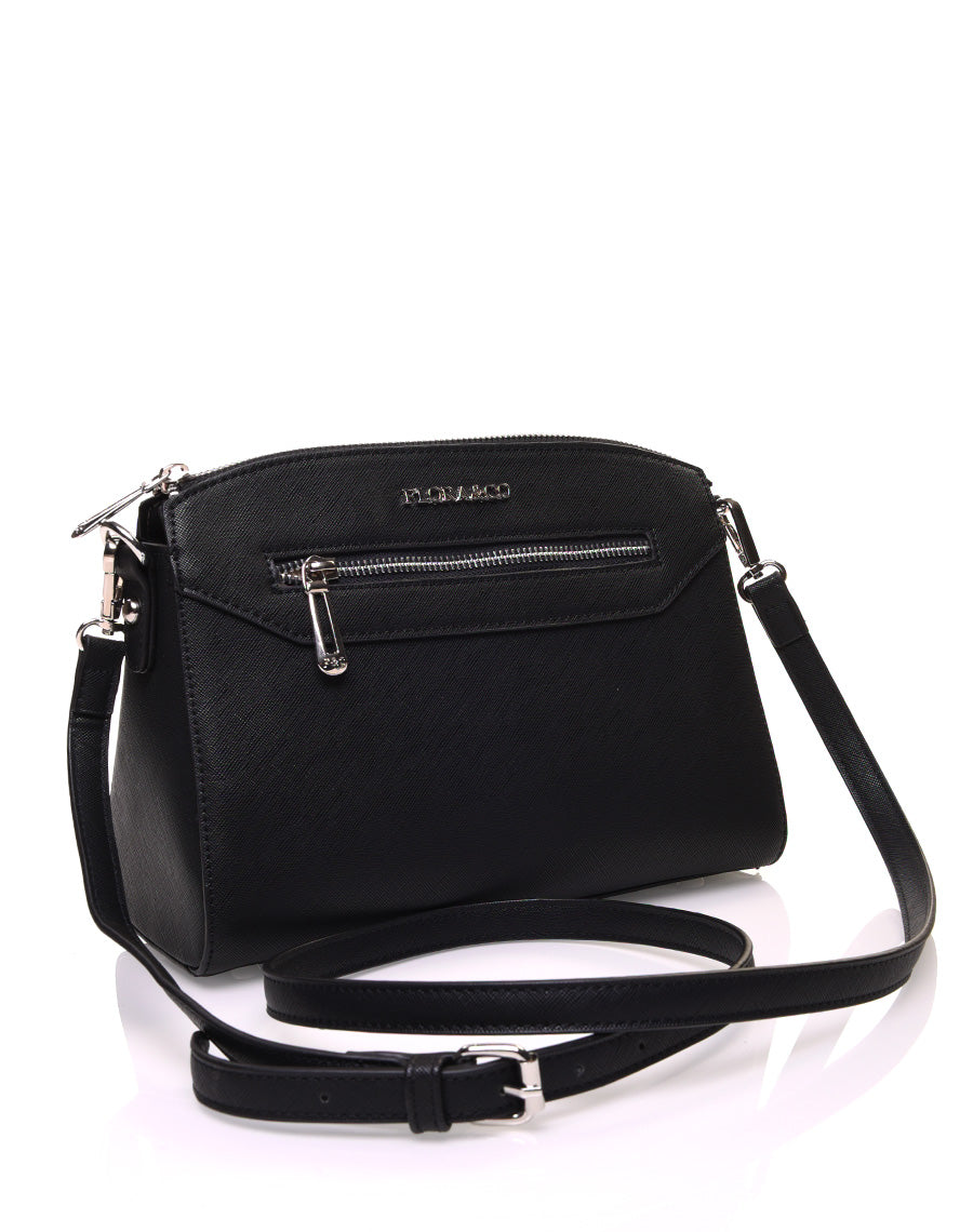 Petit sac bandoulière rectangulaire texturé noir