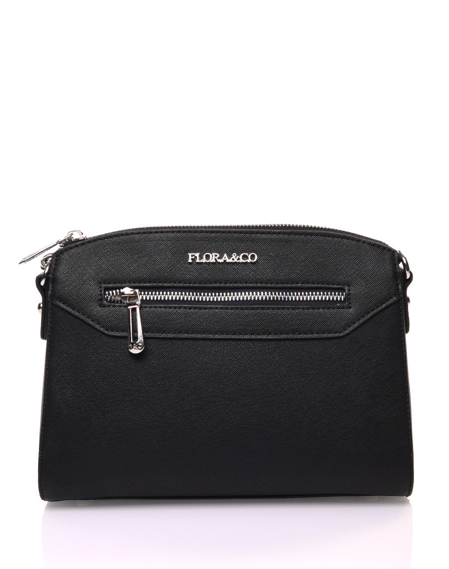 Petit sac bandoulière rectangulaire texturé noir