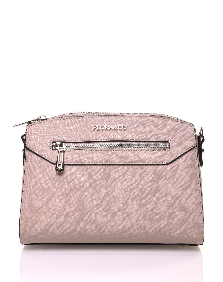 Petit sac bandoulière rectangulaire texturé taupe