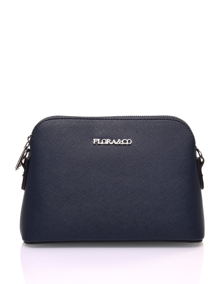Petit sac bandoulière texturé bleu marine