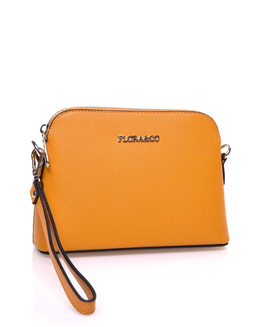 Petit sac bandoulière texturé moutarde