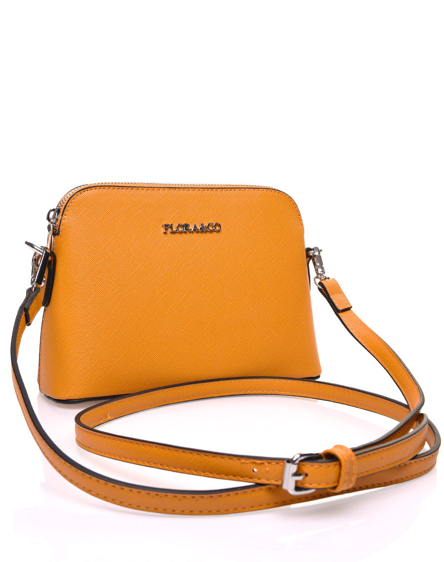 Petit sac bandoulière texturé moutarde