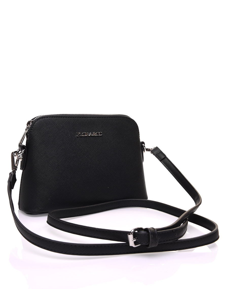 Petit sac bandoulière texturé noir