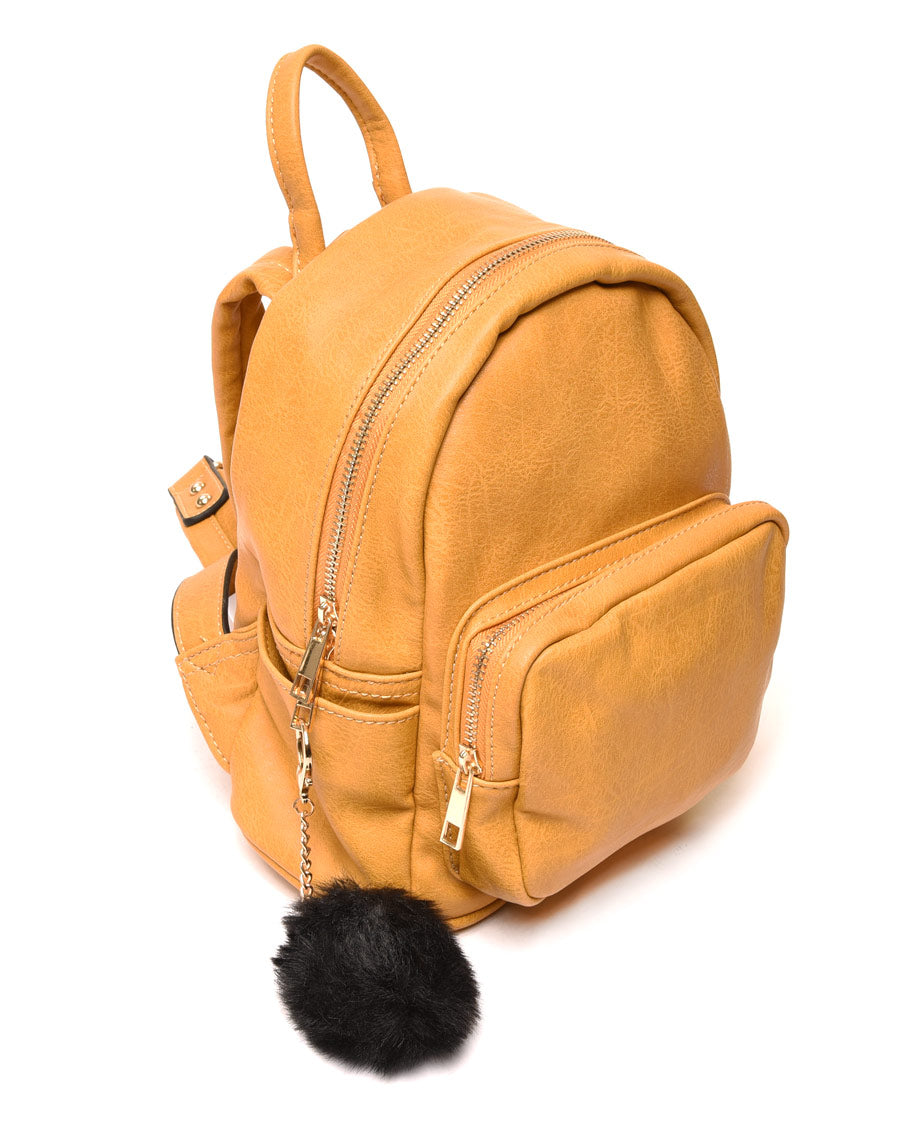 Petit sac à dos minimaliste jaune moutarde
