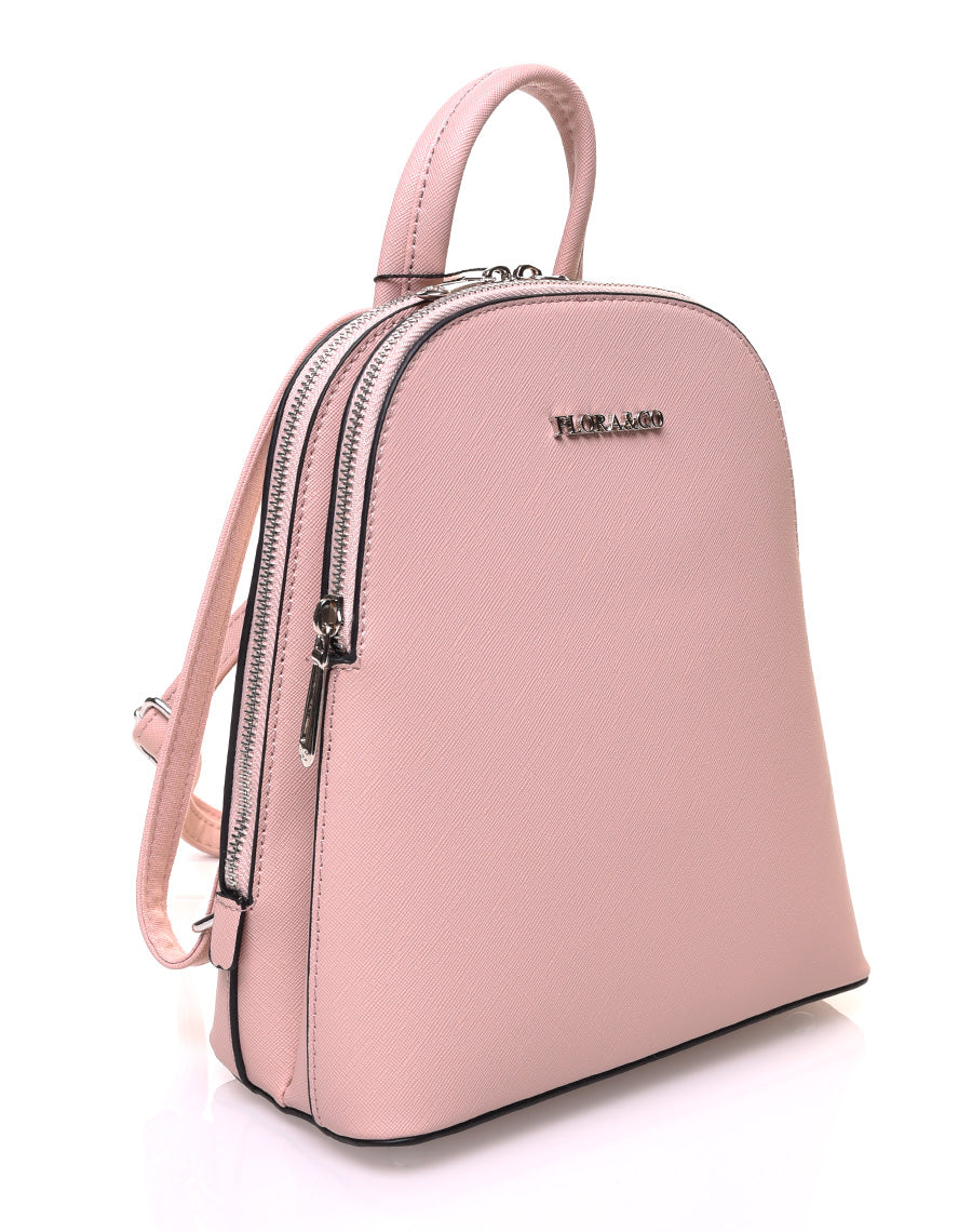 Petit sac à dos rose pale à bretelles fines