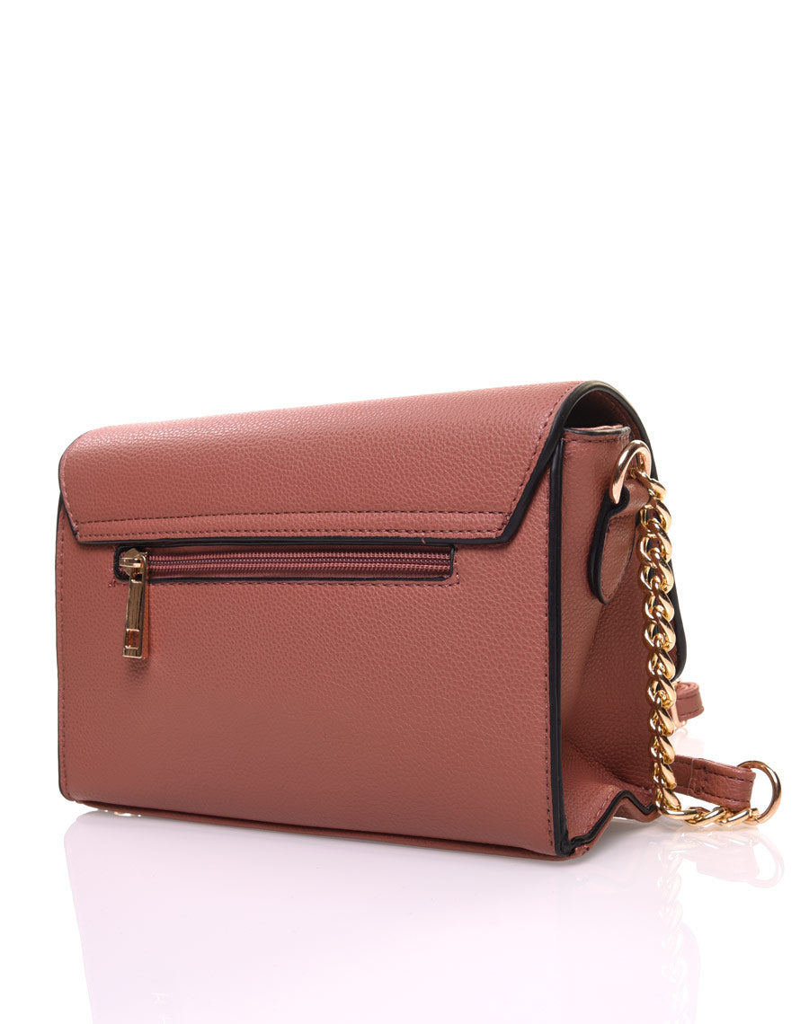 Petit sac en bandoulière orné de perle vieux rose