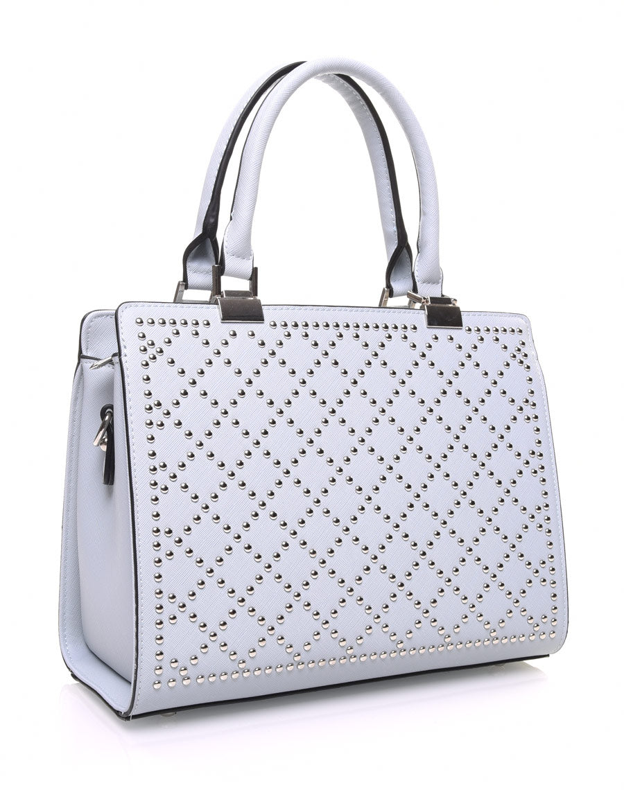 Petit sac à main bleu clair clouté