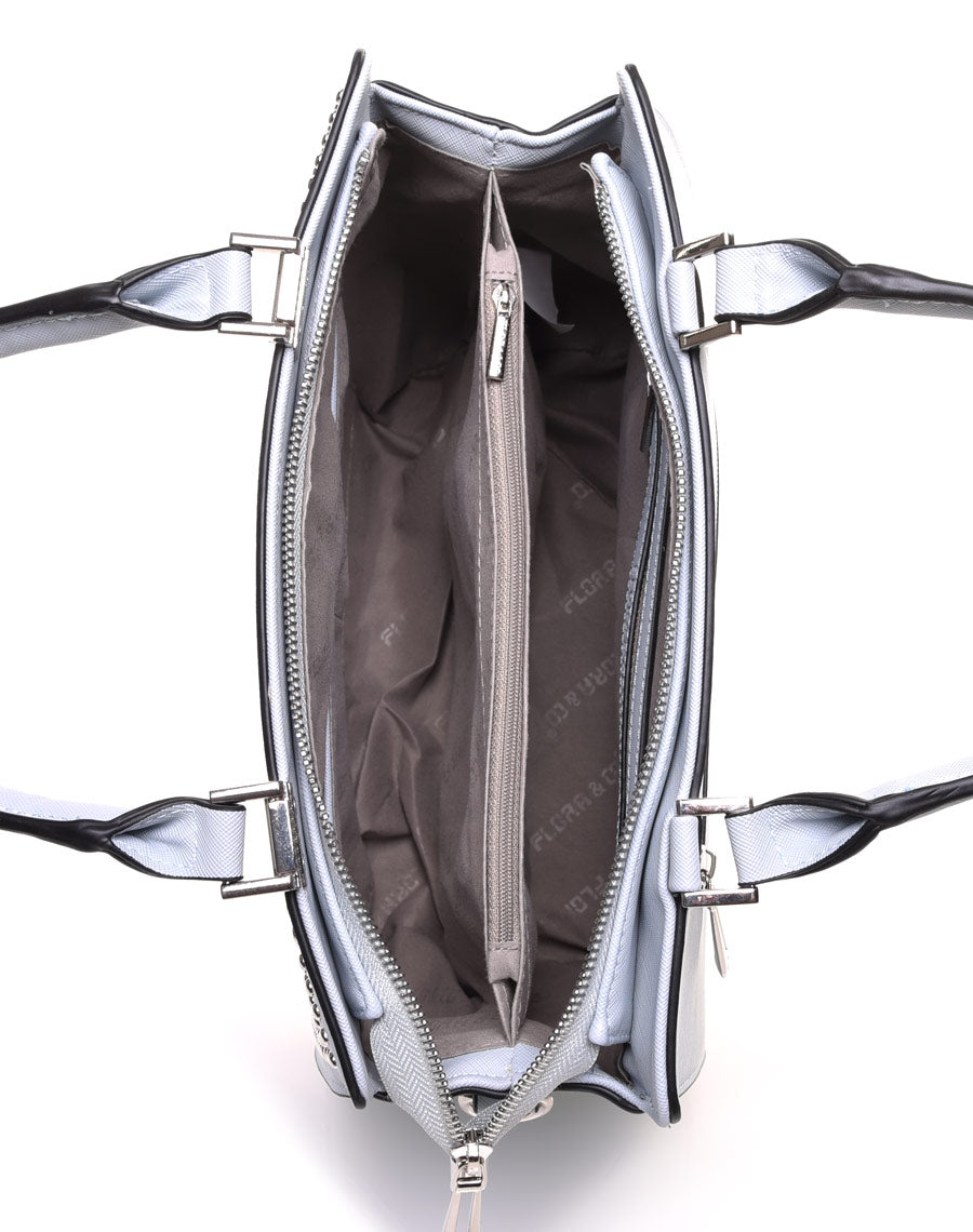 Petit sac à main bleu clair clouté