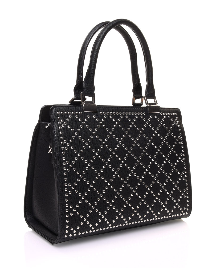 Petit sac à main noir clouté