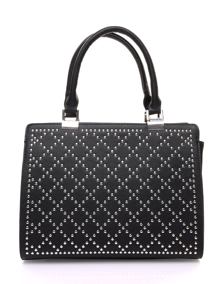 Petit sac à main noir clouté